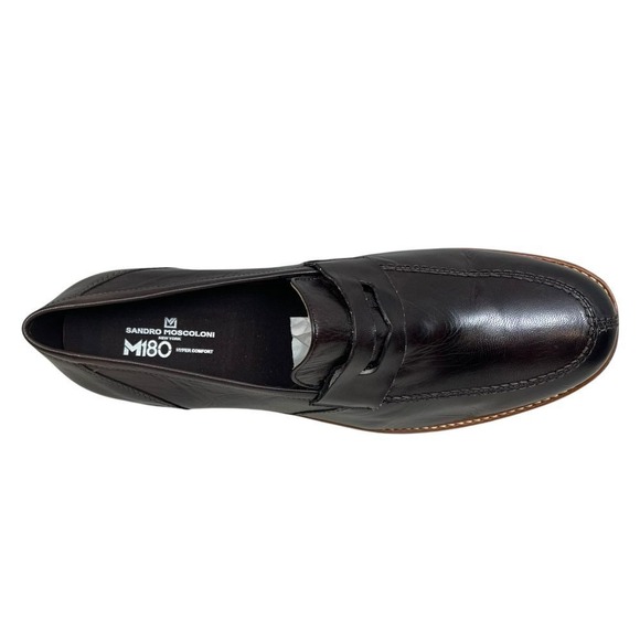 Sandro Moscoloni Other - Sandro Moscoloni M180 Hyper Comfort Brown Leather Penny Loafers Mens 10.5 D